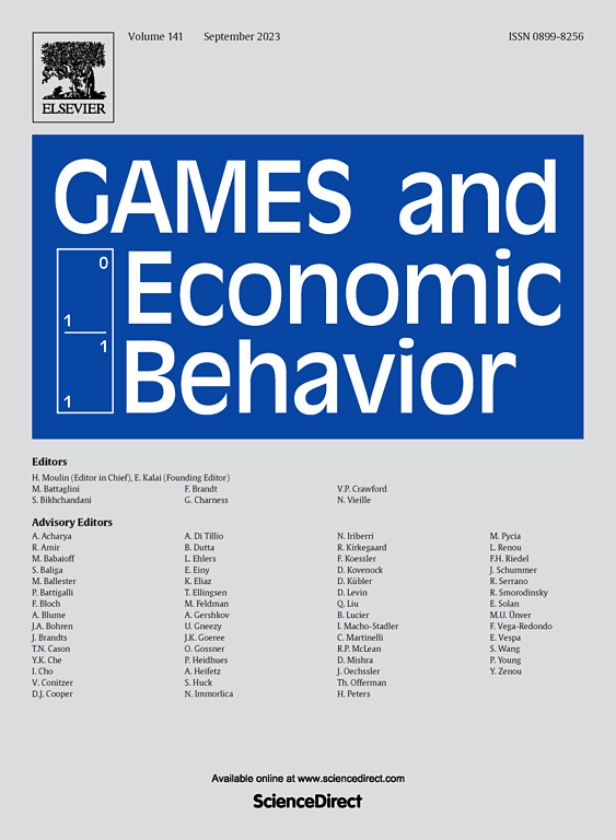 Go to journal home page - Games and Economic Behavior